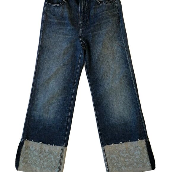 J Brand Womens Denim Joan High Waist Crop Wide Leg Jeans Size 25 Blue JB001576 - Picture 10 of 12